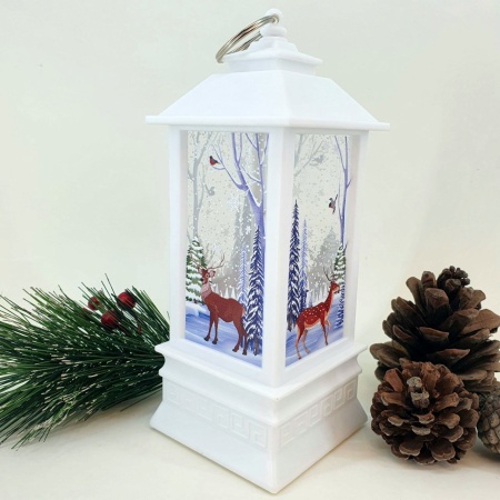 Рождественский фонарь с подвеской 19см (олень)
